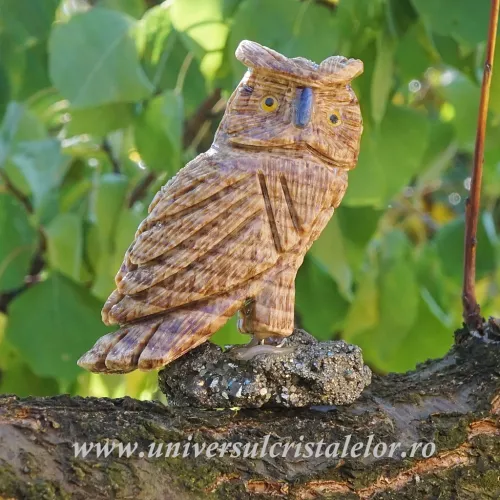 Figurina aragonit bufnita m1