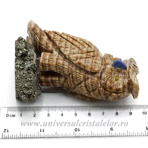 Figurina aragonit bufnita m1