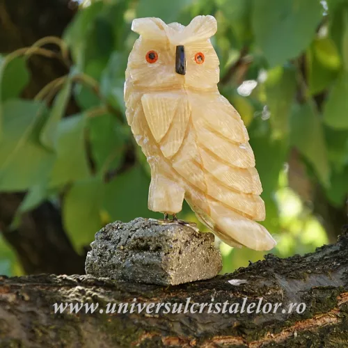 Figurina aragonit bufnita m3