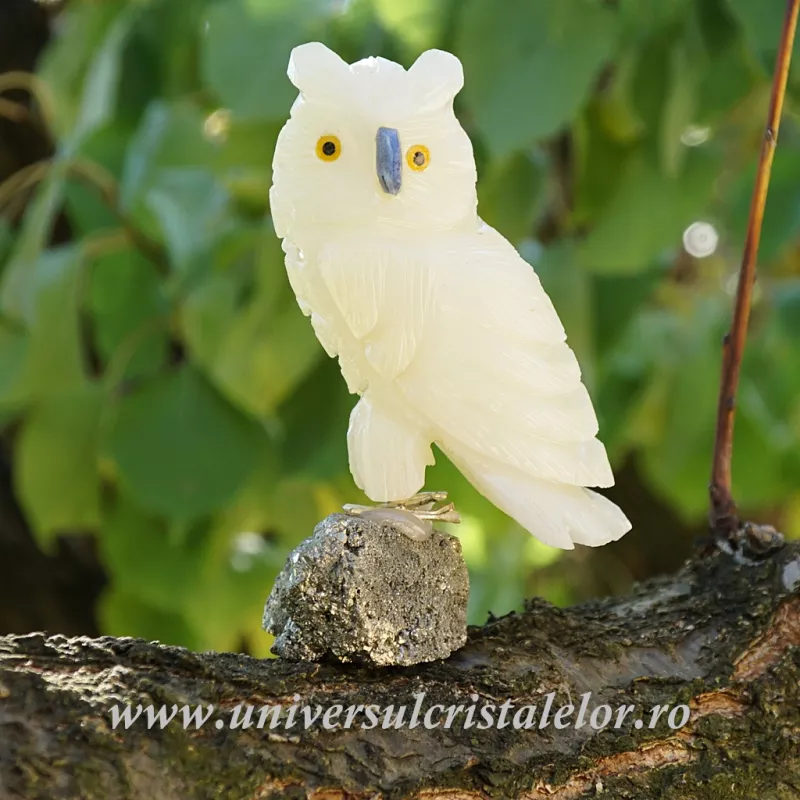 Figurina aragonit bufnita m4