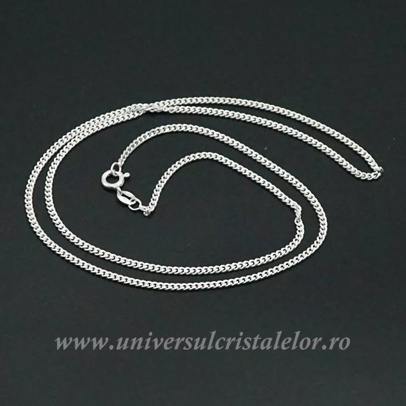 Lantisor Argint model cuban subtire m1- 55cm