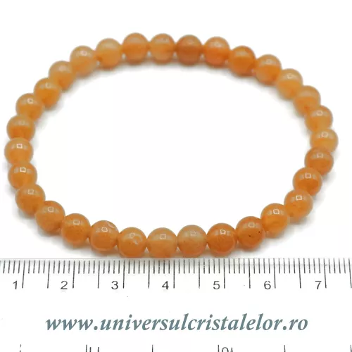 Bratara aventurin portocaliu rotund - 6 mm Bratara aventurin portocaliu rotund - 6 mm