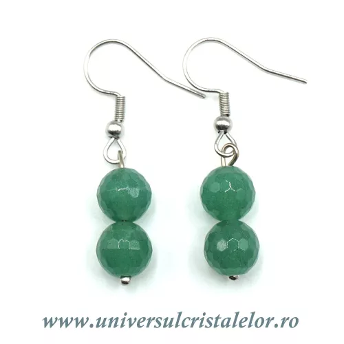 Cercei aventurin rotund fatetat- 8 mm Cercei aventurin rotund fatetat- 8 mm