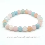 Bratara mixt beril rotund fatetat - 8 mm Bratara mixt beril rotund fatetat - 8 mm