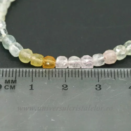 Colier mixt beril rotund - 4.3 mm