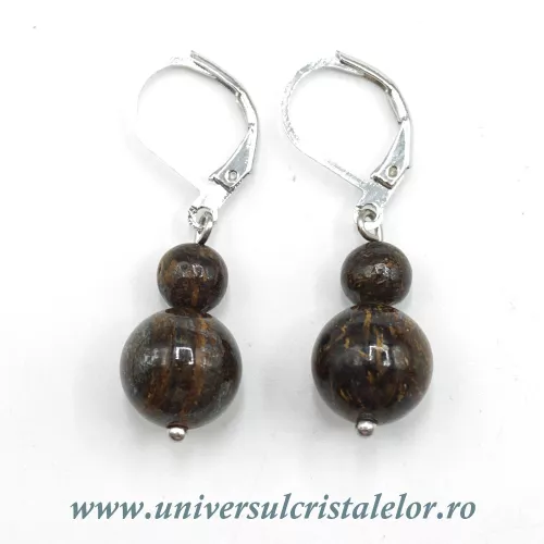 Cercei bronzit rotund -10mm m03