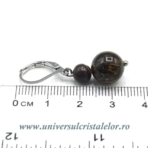 Cercei bronzit rotund -10mm m03