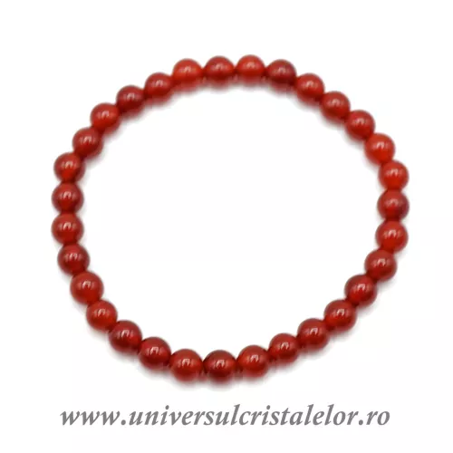 Bratara carneol rotund - 6 mm