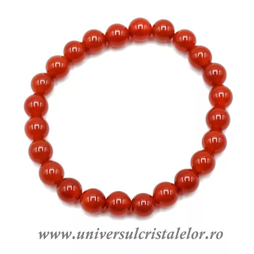 Bratara carneol rotund - 8 mm