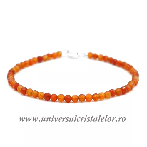 Bratara carneol rotund fatetat - 3.3 mm