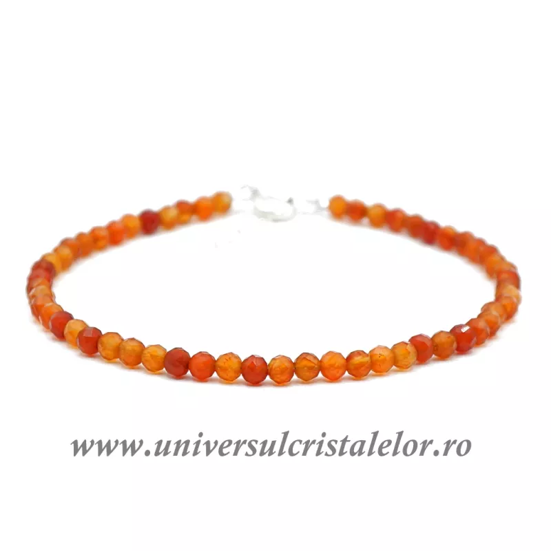 Bratara carneol rotund fatetat - 3.3 mm