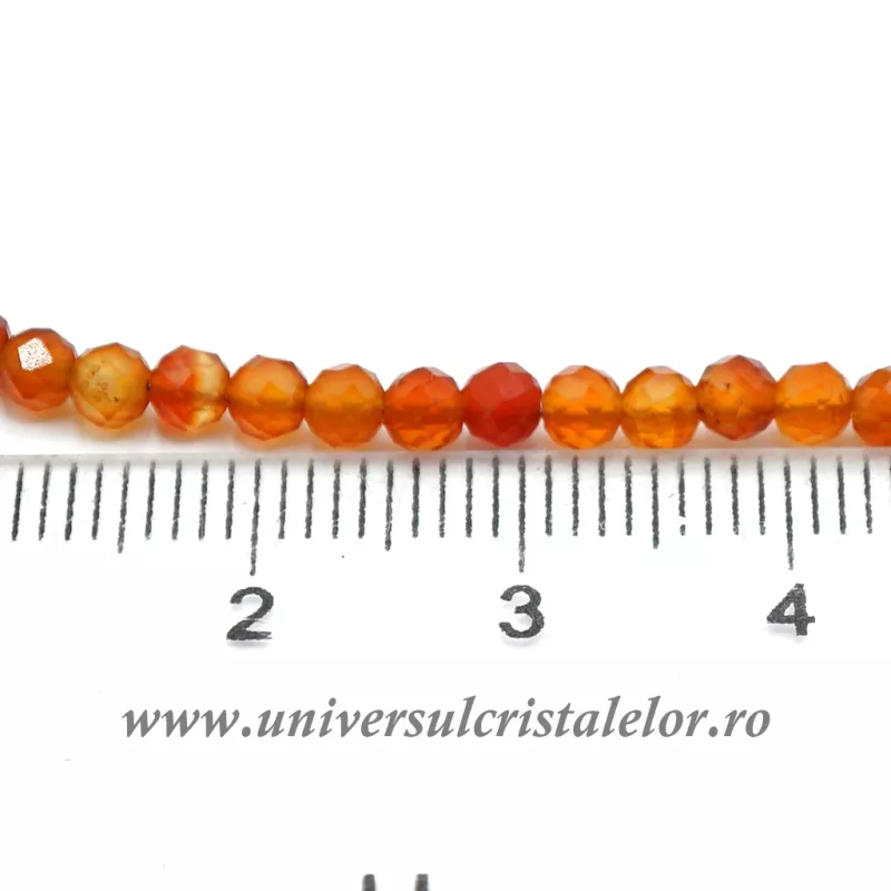 Bratara carneol rotund fatetat - 3.3 mm