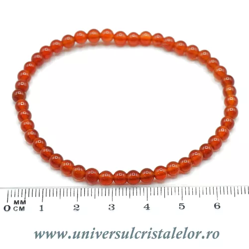 Bratara carneol rotund - 4 mm Bratara carneol rotund - 4 mm