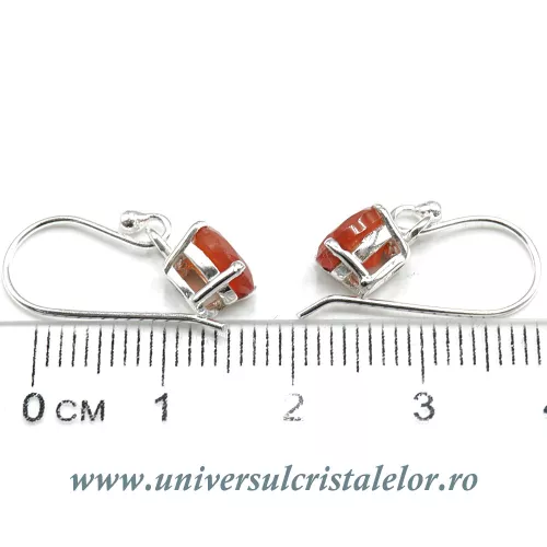 Cercei carneol oval fatetat- 5,5/7 mm  Cercei carneol oval fatetat- 5,5/7 mm