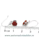 Cercei carneol rotund fatetat - 6 mm Cercei carneol rotund fatetat - 6 mm