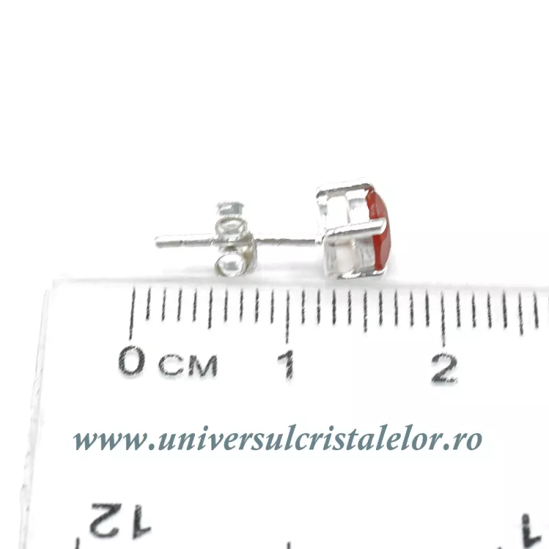 Cercei carneol rotund fatetat tip surub (studs) Cercei carneol rotund fatetat tip surub (studs)