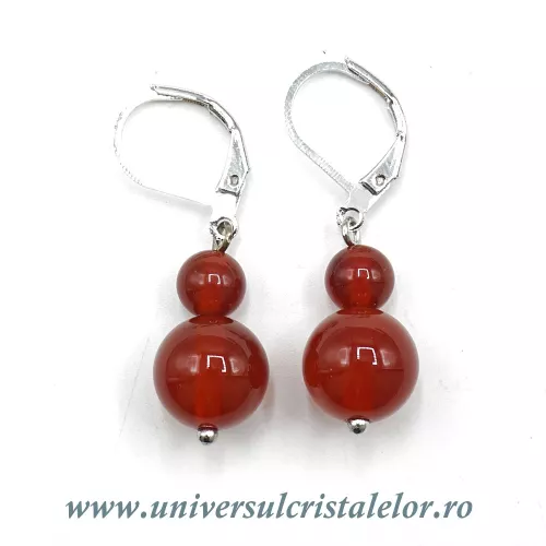 Cercei carneol rotund-10mm m03 Cercei carneol rotund-10mm m03