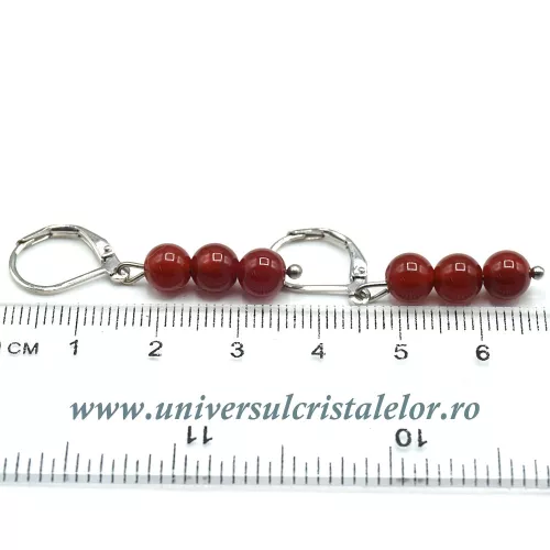 Cercei carneol rotund - 6 mm  Cercei carneol rotund - 6 mm
