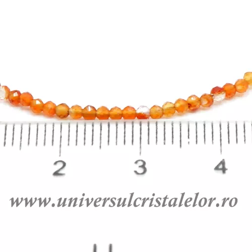 Colier carneol rotund fatetat - 2 mm