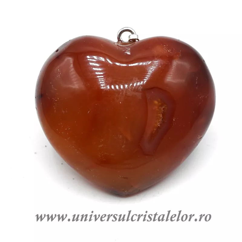 Pandantiv carneol inima unicat c1