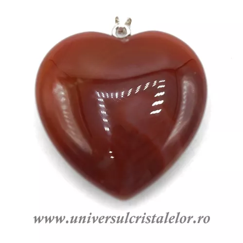 Pandantiv carneol inima unicat c1