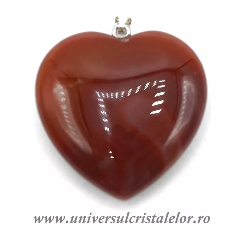 Pandantiv carneol inima unicat c1