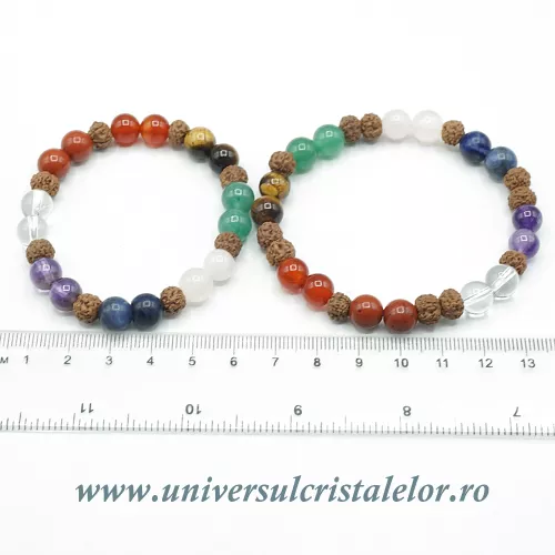 Bratara chakre cu rudraksha rotund - 8 mm Bratara chakre cu rudraksha rotund - 8 mm