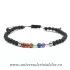 Bratara chakre cu lava vulcanica rotunda - 4 mm cu snur reglabil