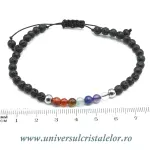 Bratara chakre cu lava vulcanica rotunda - 4 mm cu snur reglabil Bratara chakre cu lava vulcanica rotunda - 4 mm cu snur reglabil