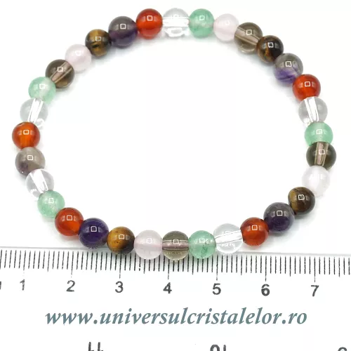 Bratara mixt cuart rotund - 6 mm Bratara mixt cuart rotund - 6 mm