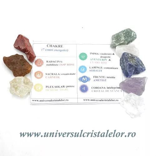 Chakre set 8 cristale neslefuite  Chakre set 8 cristale neslefuite