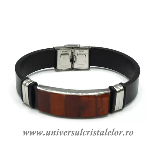 Bratara chihlimbar cu piele naturala Bratara chihlimbar cu piele naturala