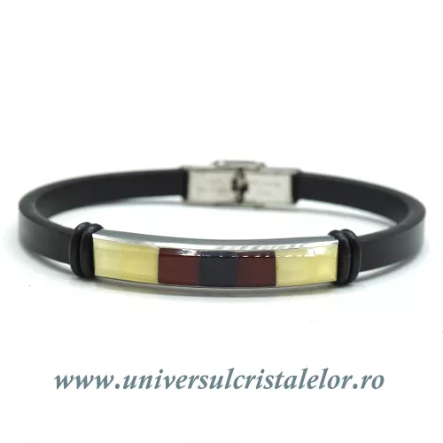 Bratara chihlimbar cu piele naturala Bratara chihlimbar cu piele naturala