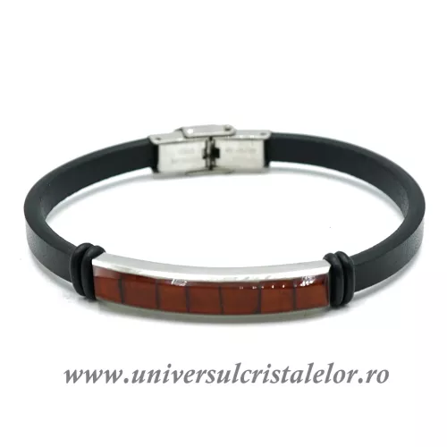 Bratara chihlimbar cu piele naturala