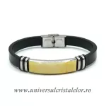 Bratara chihlimbar cu piele naturala