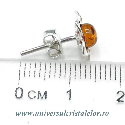 Cercei chihlimbar floare tip surub (studs) Cercei chihlimbar floare tip surub (studs)