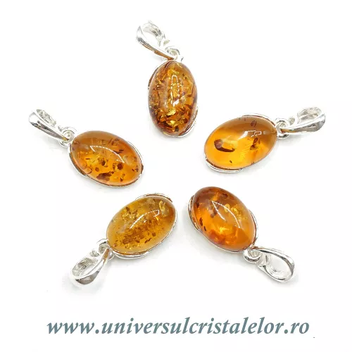 Pandantiv chihlimbar oval 8/12 mm