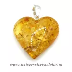 Pandantiv chihlimbar inima