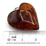 Pandantiv chihlimbar inima