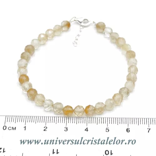 Bratara citrin rotund fatetat - 5,6mm Bratara citrin rotund fatetat - 5,6mm