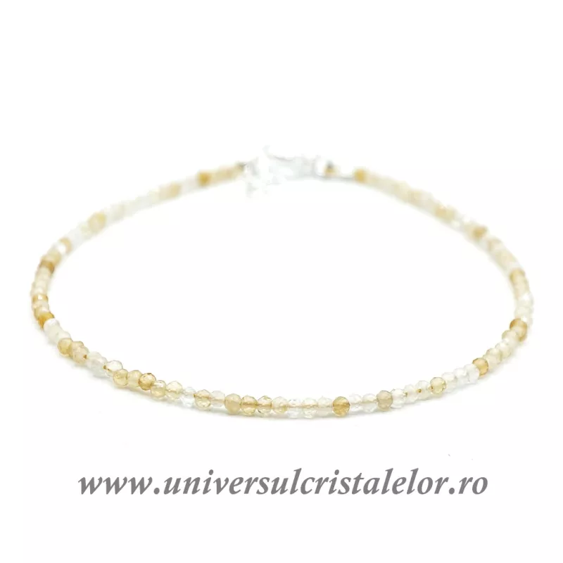 Bratara citrin rotund fatetat 1.9 mm