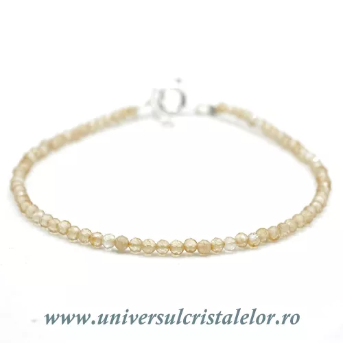 Bratara citrin rotund fatetat - 2,5mm Bratara citrin rotund fatetat - 2,5mm