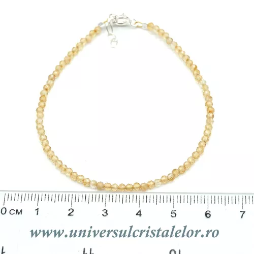Bratara citrin rotund fatetat - 2,5mm Bratara citrin rotund fatetat - 2,5mm