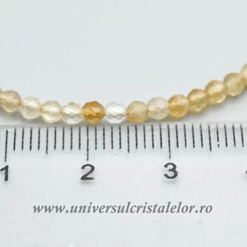 Bratara citrin rotund fatetat - 3mm