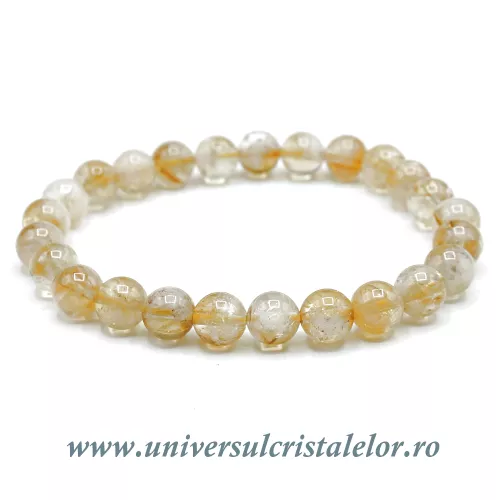 Bratara citrin rotund - 8 mm Bratara citrin rotund - 8 mm