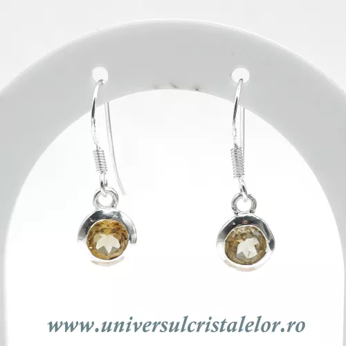 Cercei citrin lacrima fatetat - 6,5/9mm