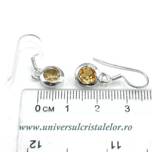 Cercei citrin lacrima fatetat - 6,5/9mm