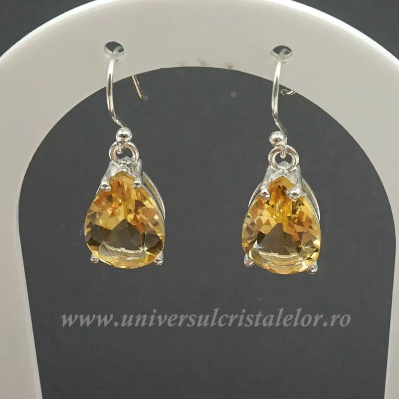 Cercei citrin lacrima fatetata 10/14 mm Cercei citrin lacrima fatetata 10/14 mm
