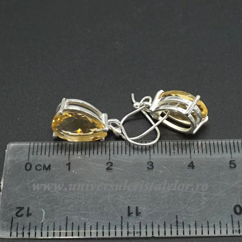 Cercei citrin lacrima fatetata 10/14 mm Cercei citrin lacrima fatetata 10/14 mm
