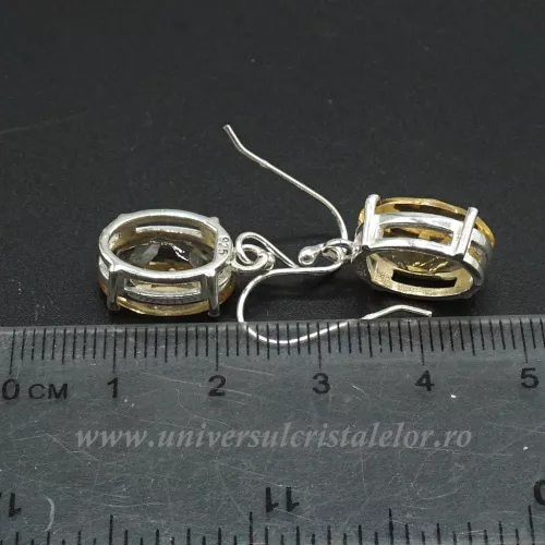 Cercei citrin oval fatetat 10/14 mm Cercei citrin oval fatetat 10/14 mm